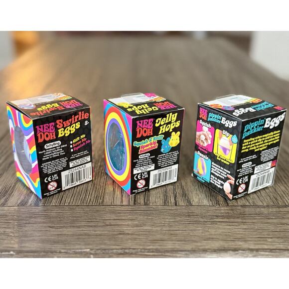 Schylling NeeDoh Jelly Hops, Swirlie Eggs, Dippin' Dazzler Easter New SET OF 3 - Picture 7 of 12